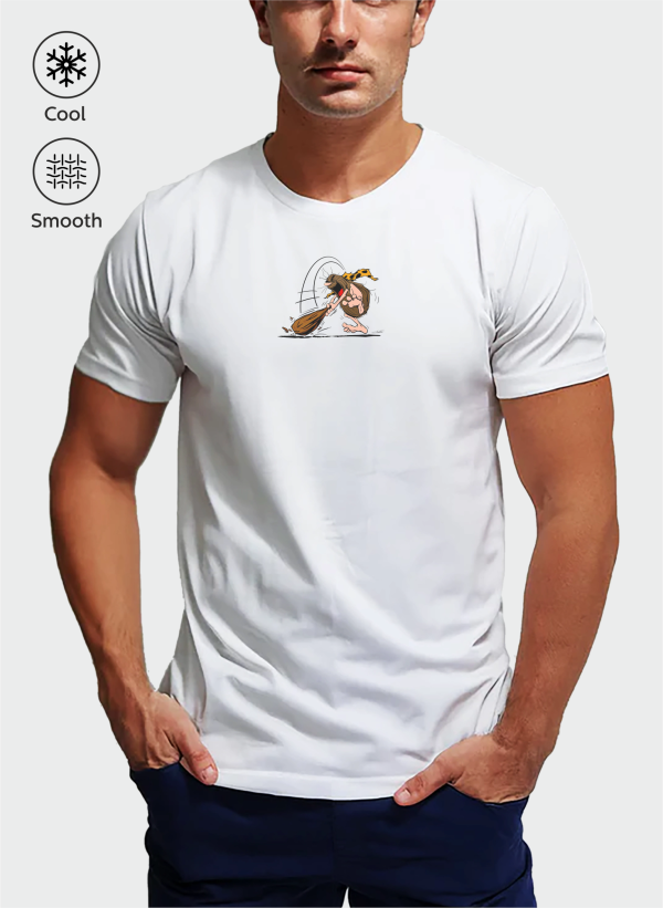 Captan Caveman Baskılı Oversize Tişört 2 captancaveman beyaz 02E scaled - Captan Caveman Baskılı Oversize Tişört