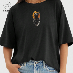 Kedi Baskılı Oversize Tişört - Görsel 3