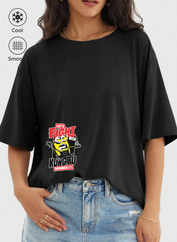 Minnions Baskılı Oversize Tişört 2 minnions siyah 05K scaled - Minnions Baskılı Oversize Tişört