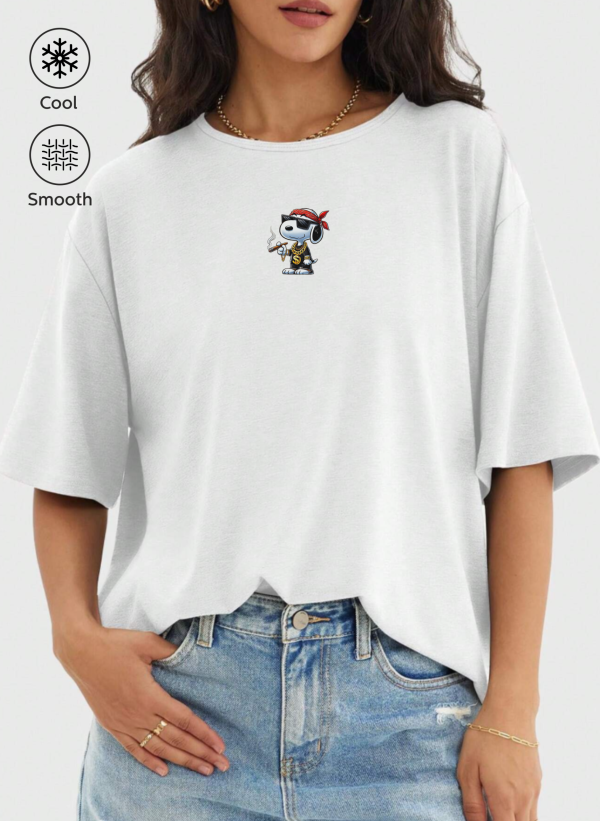 snoopy beyaz 03 scaled - Snoopy Baskılı Oversize Tişört