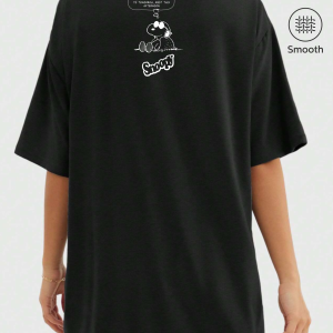 Snoopy Baskılı Oversize Tişört - Görsel 4