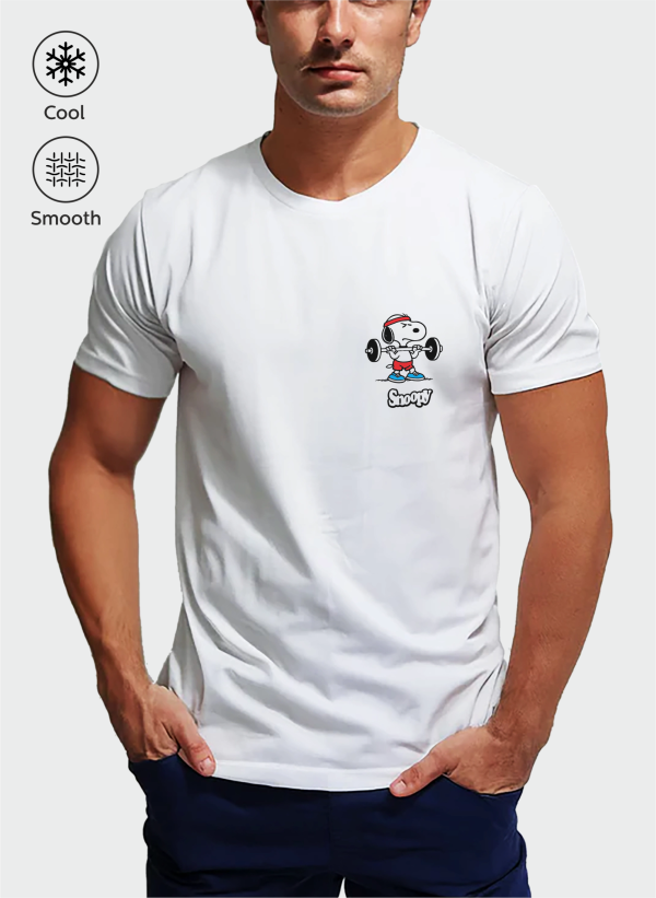 soopygym-beyaz-01 soopygym beyaz 01 scaled - Snoopy Baskılı Oversize Tişört