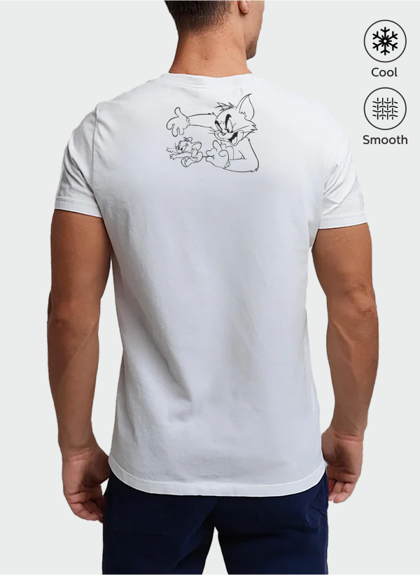tomandjerry beyaz 02 arka - Tom And Jerry Baskılı Oversize Tişört