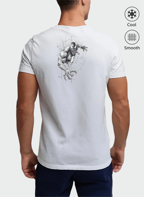 venom tisort beyaz arka 01 - Venom Baskılı Oversize Tişört